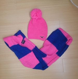 NWT pink & blue Hollister infinity scarf & beanie